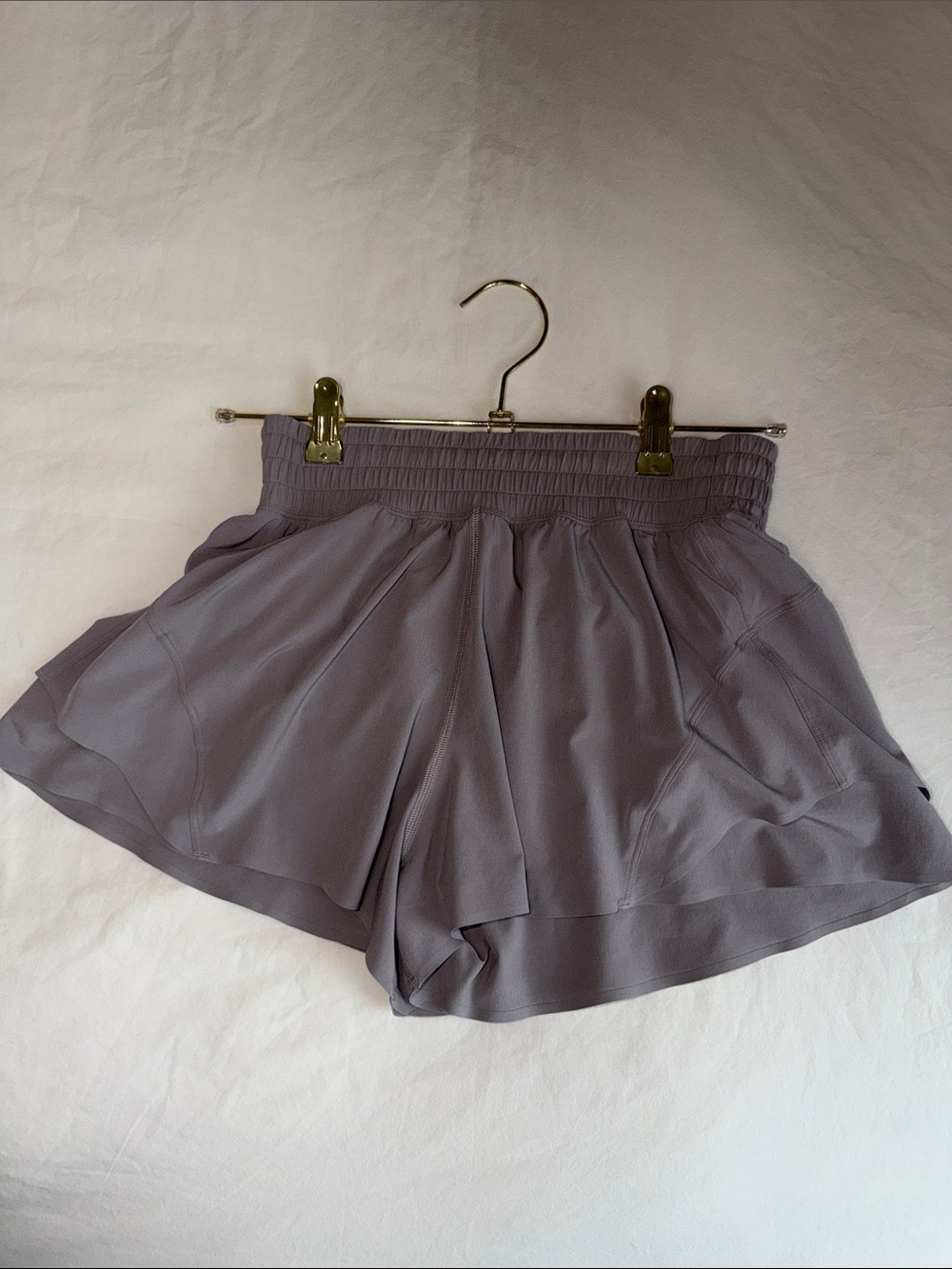 lululemon athletica Lavender Athletic Shorts with Smocked Waistband